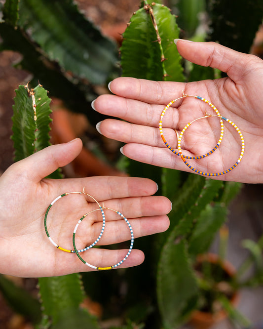 Beaded Earrings - Colorloop Hoops